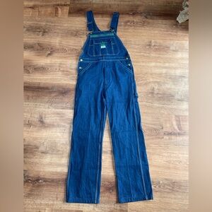 Liberty Mens Denim Overalls Bibs Blue Green Size 30 x 32 Utility Farmer